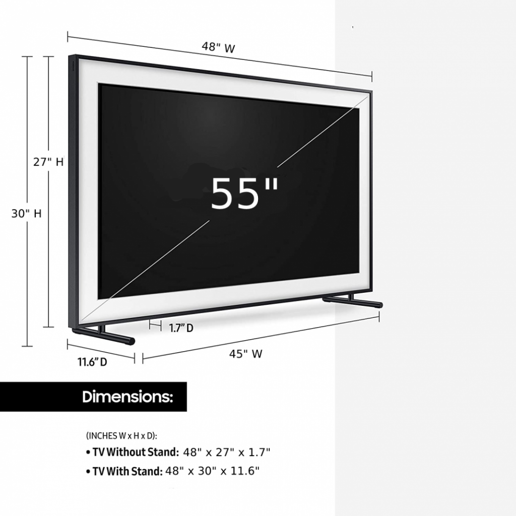 Jakie są wymiary telewizora 55 cali?