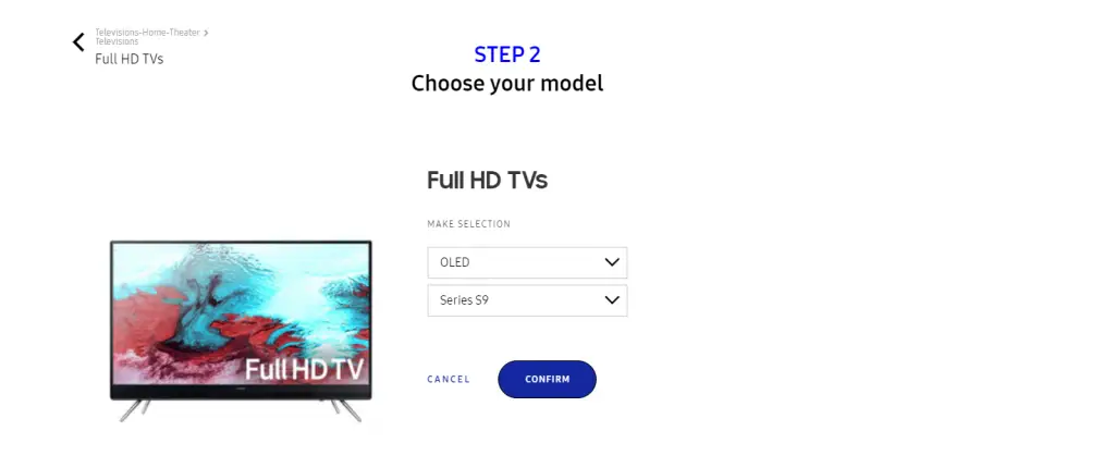 Wybierz swój model telewizora